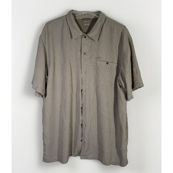 Columbia Men's Casual Button Shirt Short Sleeve Tan Plaid Size XL - Picture 1 of 4